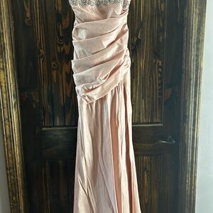 Adrianna Papell Strapless Blush Gown